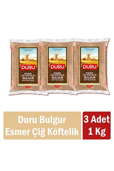 Duru Esmer Çiğ Köftelik Bulgur 1 Kg x 3 Adet