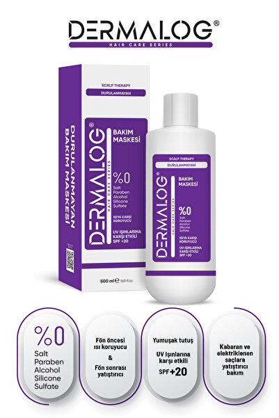 DERMALOG Isıya Ve Güneşe Karşı Koruyucu Durulanmayan Onarıcı Krem Maske Spf 20 Megaboy 500 ml