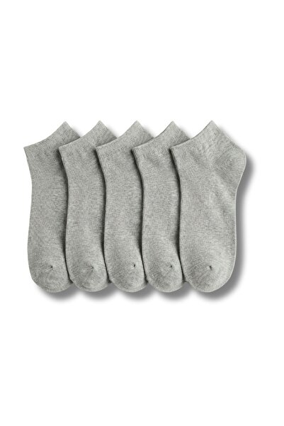 LYKOS Men's Gray Cotton Booties Socks 5 Pack