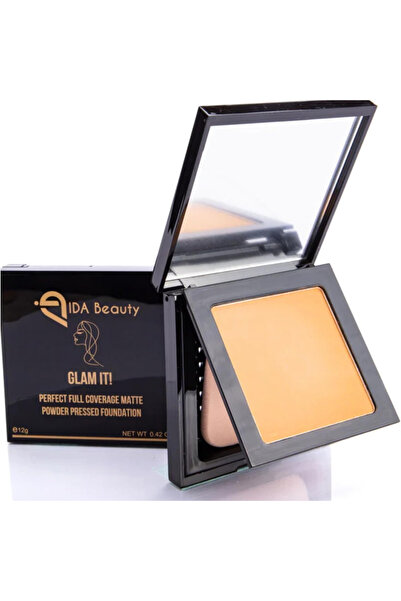 IDA Beauty Glam It! Perfect Powder Pressed Foundation |Lightweight|Cruelty-Free (UDO 03,12g)
