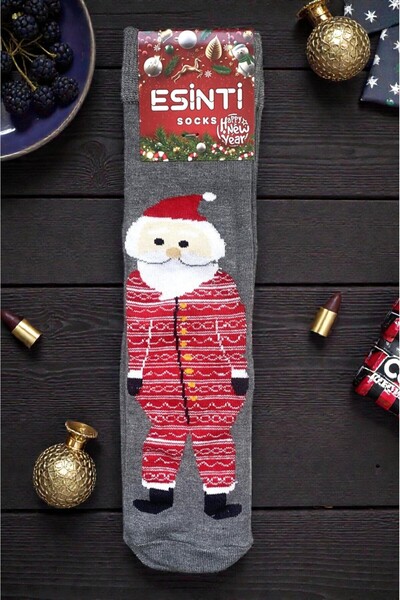 Esinti Unisex Christmas Socks Colorful Patterned Gift New Year Men Women Long Socks Single