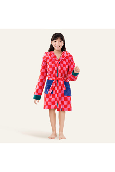 Taba Pink-Red Children's Bathrobe