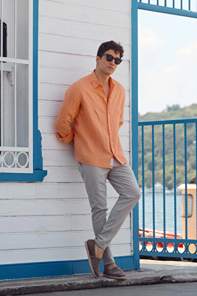 VENA Ανδρικό παντελόνι Alfred με ελαστική μέση - Πέτρα