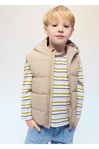 MANGO Baby Kapüşonlu kapitone yelek