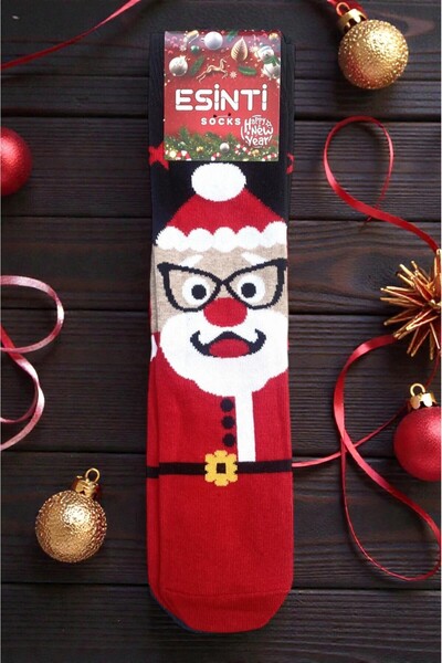 Esinti Unisex Christmas Socks Colorful Patterned Gift New Year Men Women Long Socks Single