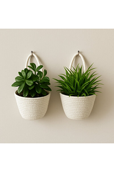 ÖRGÜM Decorative Basket 2-Piece Mini Artificial Flower Basket 12X10 cm Not In...