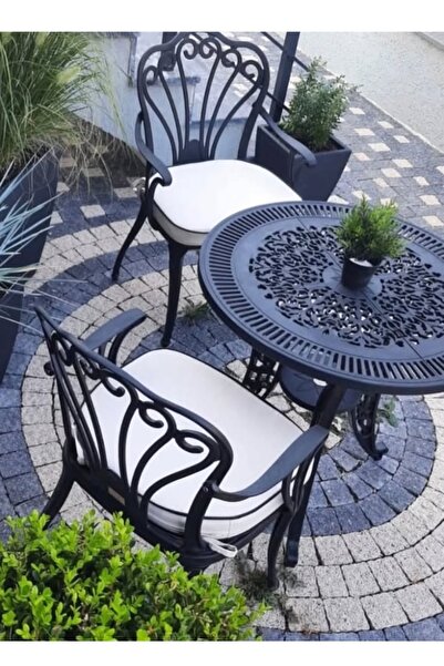 IVF İstanbul model ferforje görünümlü PLASTİK Yuvarlak masa ve sandalye takım...