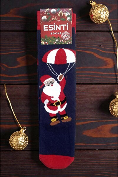 Esinti Unisex Christmas Socks Colorful Patterned Gift New Year Men Women Long Socks Single