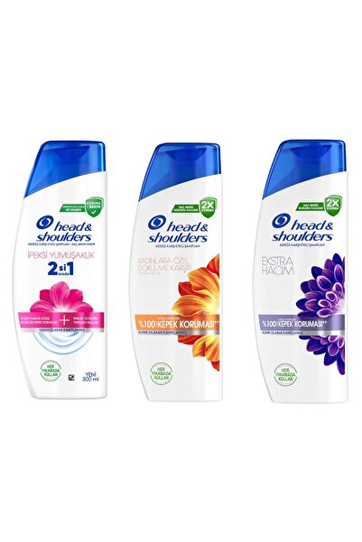 Head & Shoulders Head And Shoulders 3'lü Saç Bakım Şampuan Seti Kadınlara Özel, Ekstra Hacim, Ipeksi Yumuşaklık