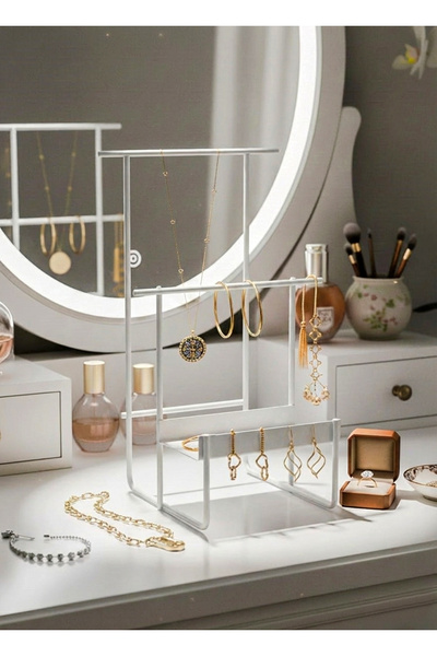 Genel Markalar Beyaz Renk , Takı Standı, Takılık, Küpelik, Bileklik, Kolye Seti, Takı Dolabı Düzenleyici