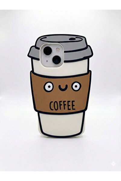 OSG iPhone 13 ve 14 Uyumlu Kahve Desenli Premium Darbe Koruyucu Coffee Telefon Kılıfı