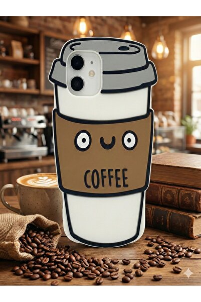 OSG iPhone 11 Uyumlu Kahve Desenli Premium Darbe Koruyucu Coffee Telefon Kılıfı