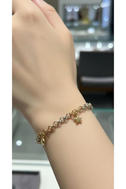 kuyumcu nurettin 6,80 gr (gram) Şans Bileklik Künye (rose-sarı-yeşil-beyaz)