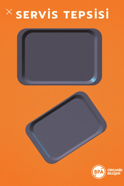 ray plastik Servis Tepsisi Siyah 32x46 cm