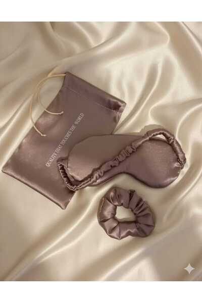 MPY GLOBAL Premium saten uyku bandı,saç tokası,3’lü Hediye Seti,Seyahat Uyku ...