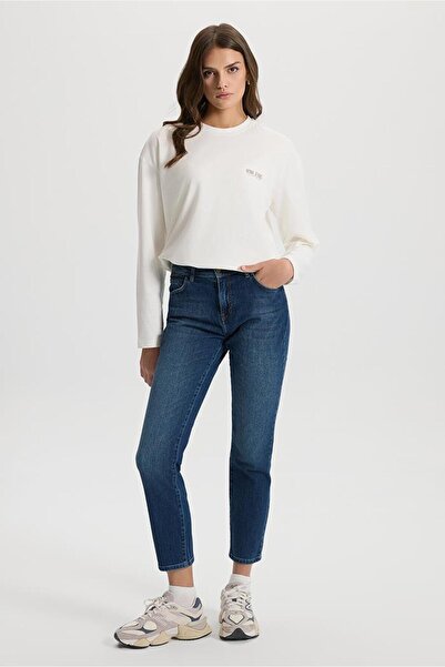 VENA Kadın Petra Dirty Dark Blue Boyfriend Jean Pantolon - Мръсно тъмно синьо