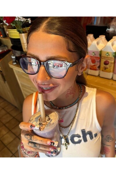 MONAL نظارات Frank للجنسين ذات النظارات الزرقاء القابلة للتغيير