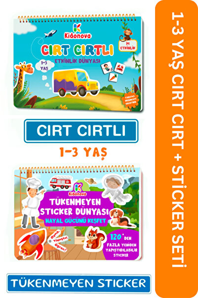 Minik Dahiler: Cırt Cırtlı Etkinlik(1-3 Yaş) ve Tükenmeyen Sticker Kitabı Seti