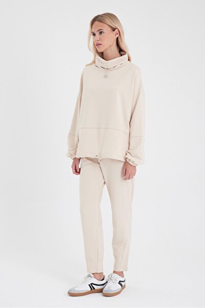 VENA Kadın Norah Rahat Kesim Eşofman Altı - Taş