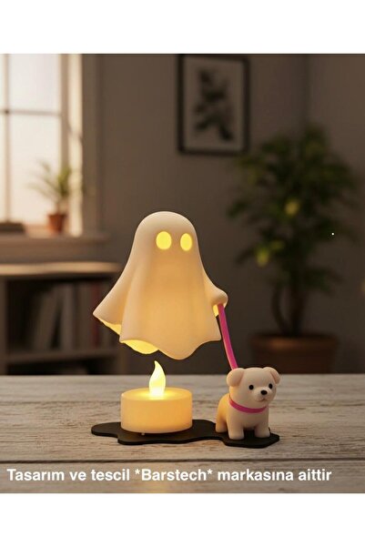 Rekatech Sevimli Hayalet Köpek Yürüyüşü Pilli LED Gece Lambası – Dekoratif Ki...