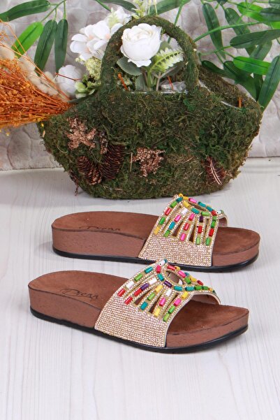 Pienn Colorful Bead Embroidered Women's Slippers – Comfortable and Lightweigh...