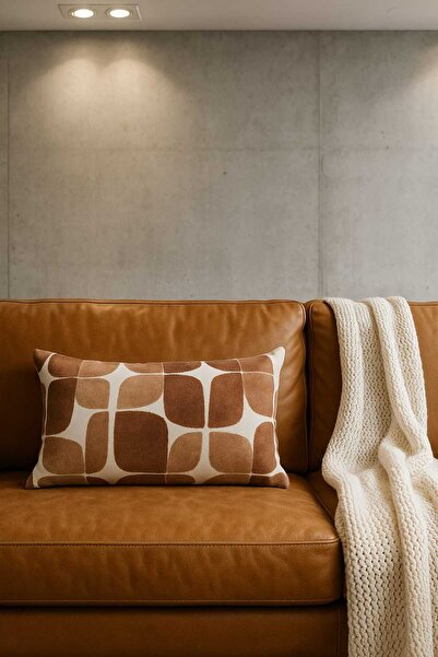 Alacastore Husă de pernă Geometrică Maro crem Model Modern Clasic Etnic Boem ...