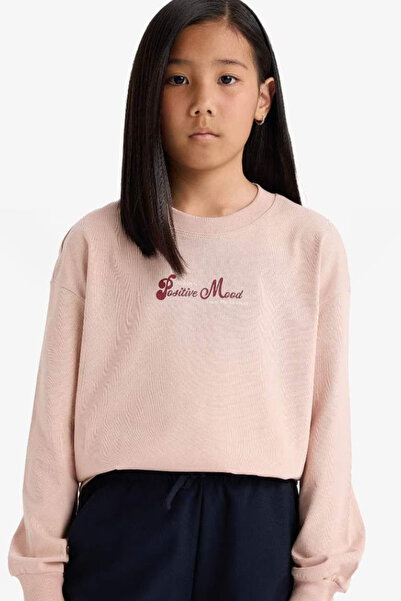 DeFacto Relax Fit okrugla kragna Štampano Tanka bež devojčica majica E8817A8/...