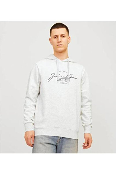 Jack & Jones Ανδρικό φούτερ Λευκό 12256838 Jjferrıs Sweat Hood