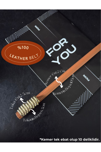 Fiori Curea subțire pentru femei, cu cataramă de aur, cu design din piele nat...