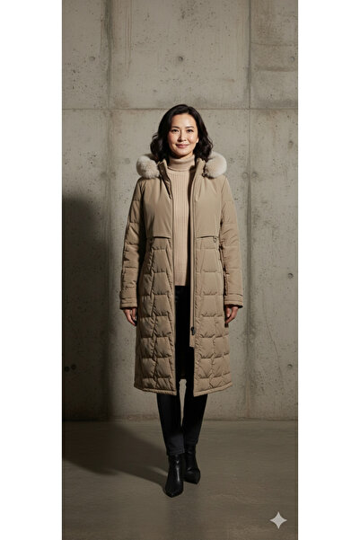 FATOSH KUTO New Fabric Intermediate Size Thick Long Women's Overcoat Coat 110 cm