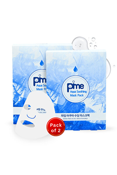 PIME قناع أكوا المهدئ، عبوة من 10 قطع × 2 | 20 قناعًا ورقيًا مرطبًا بفيتامين ...