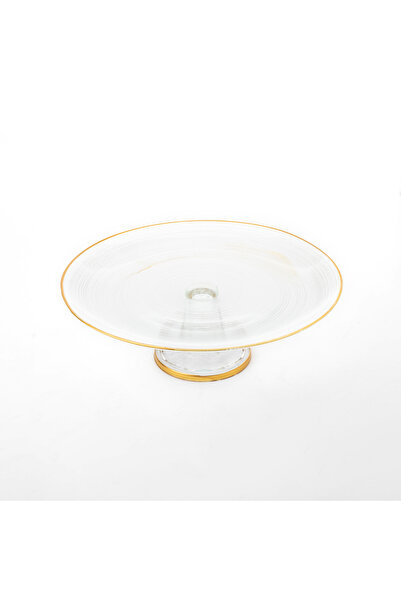 casa rosa طبق حلوى زجاجي مع قاعدة