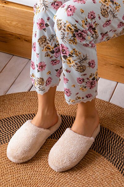 Golder Kadın Ev Terliği Kışlık Ev Ayakkabısı Efektli Yumuşak Sessiz Taban RED...