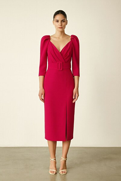 AYHAN 61724 Сукня середньої довжини з товстим поясом