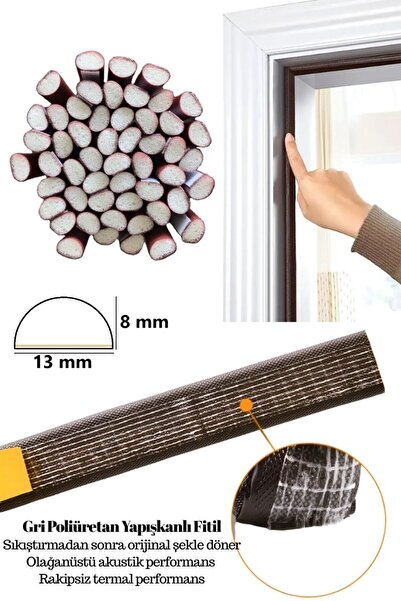 BABAWİCK Yapışkanlı Kapı Pencere Fitili 4 Metre Polietilen Kaplamalı Uzun Ömü...