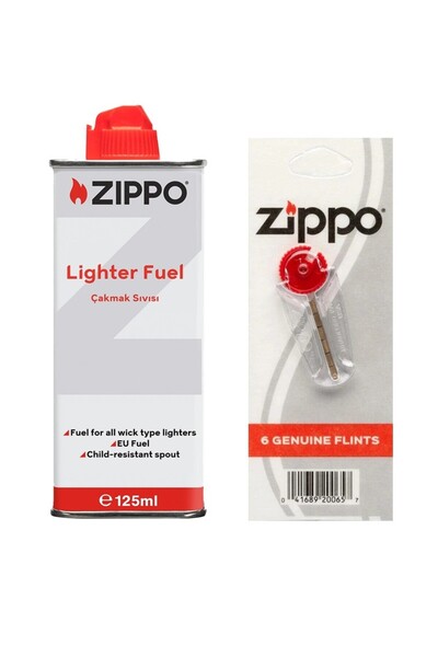 Zippo Çakmak Benzin 1adet Taş 1adet Set