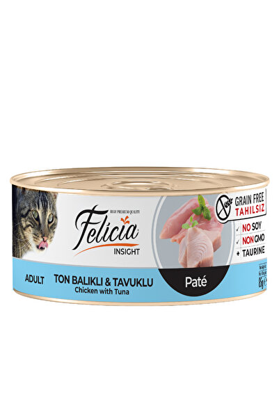 Felicia Tahılsız 85 gr Ton Balıklı-Tavuklu Kıyılmış Yaş Kedi Maması