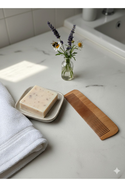 Altın express مشط خشبي طبيعي - مشط شعر ومشط لحية بتأثير تدليك مضاد للكهرباء الساكنة