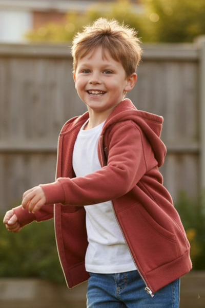 Difa Hooded ,Children's Sweatshirt Cardigan with Zipper and Kangaroo Pocket -...