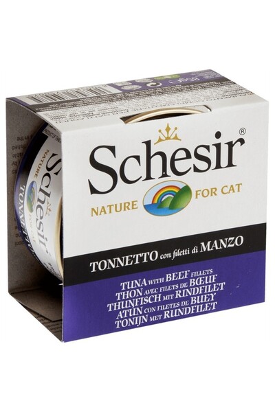 Schesir Cat Jelly Ton Balıklı Ve Sığır Etli Kedi Konservesi 85 Gr Skt: 12/2027