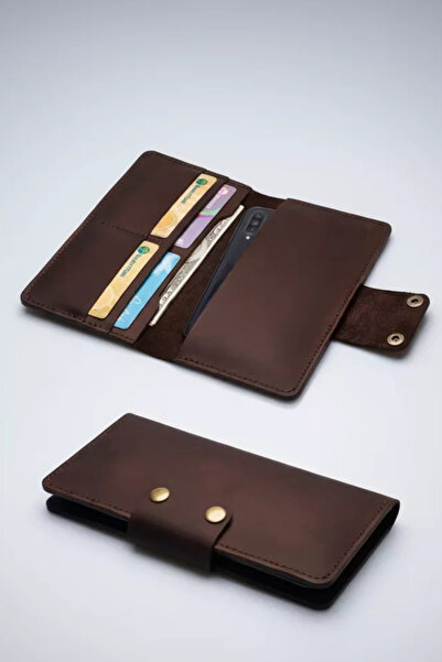 luvo Gerçek Deri Cüzdan El Yapımı Hakiki Premium Deri Italyan Dikiş 4 Kart Bölmeli Telefon Bölmeli