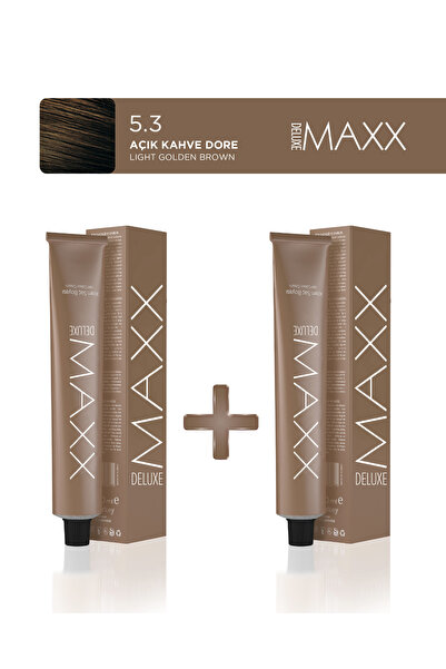 MAXX DELUXE 2'li Tüp Saç Boyası 60 ml 5.3 Açık Kahve Dore