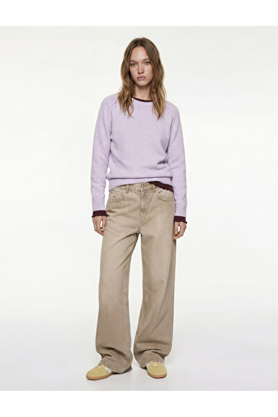 Koton Long Sleeve Crew Neck Basic Knit Sweater with Stitching Detail