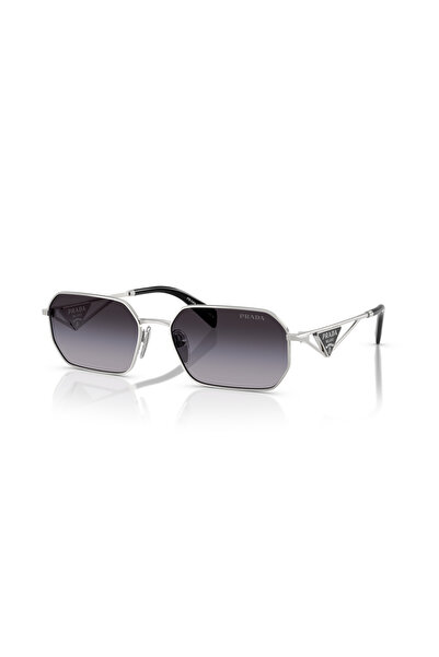 Prada Woman Irregular Sunglasses- Pr A51s - Lense Size:58mm - Silver