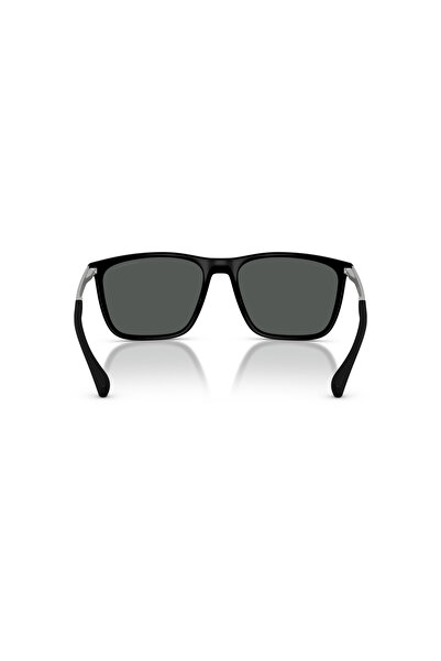 Emporio Armani نظارة شمسية مستطيلة للرجال - EA 4150 - مقاس العدسة: 59 مم - لون أسود مطاطي