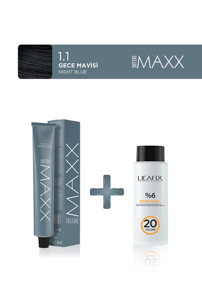MAXX DELUXE Tüp Saç Boyası 100 ml 20V Oksidan 1.1 Gece Mavisi