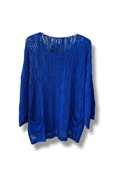 SUMEF Γυναικεία πλεκτά Mercerized διάτρητη μπλούζα με τσέπη Casual Μοντέλο 38...