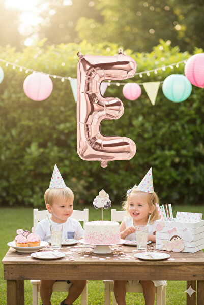 Deniz Party Store بالون ورق ذهبي وردي مقاس 36 - 40 سم ( E )