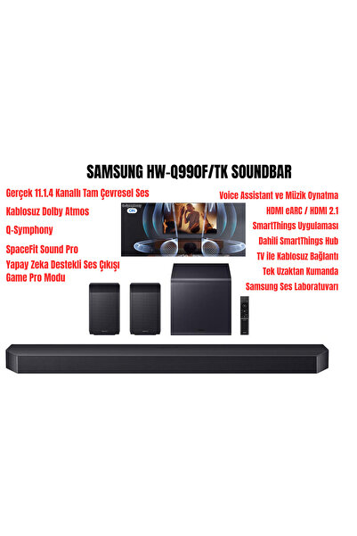 Samsung HW-Q990F/TK SoundBar 756W Ev Sinema Sistemi, 11.1.4 Kanal