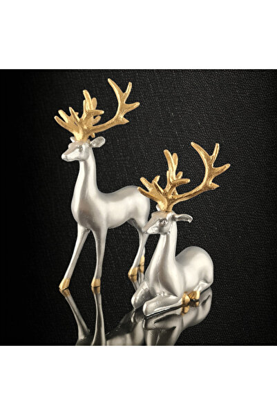 TEVFİK GÜNDAY DEKORASYON Gyk 2 Li Geyik Gümüş